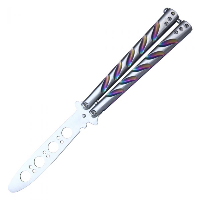 Third Balisong Rainbow Stainless Steel, Rainbow Butterfly Knife